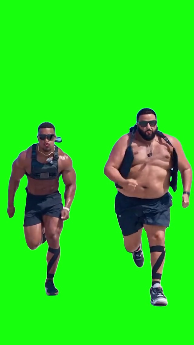 Ashton Hall and DJ Khaled Running meme template blank
