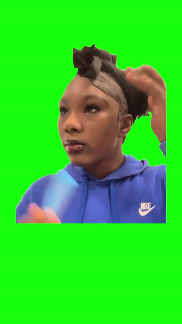 Blue Hoodie Girl meme template blank