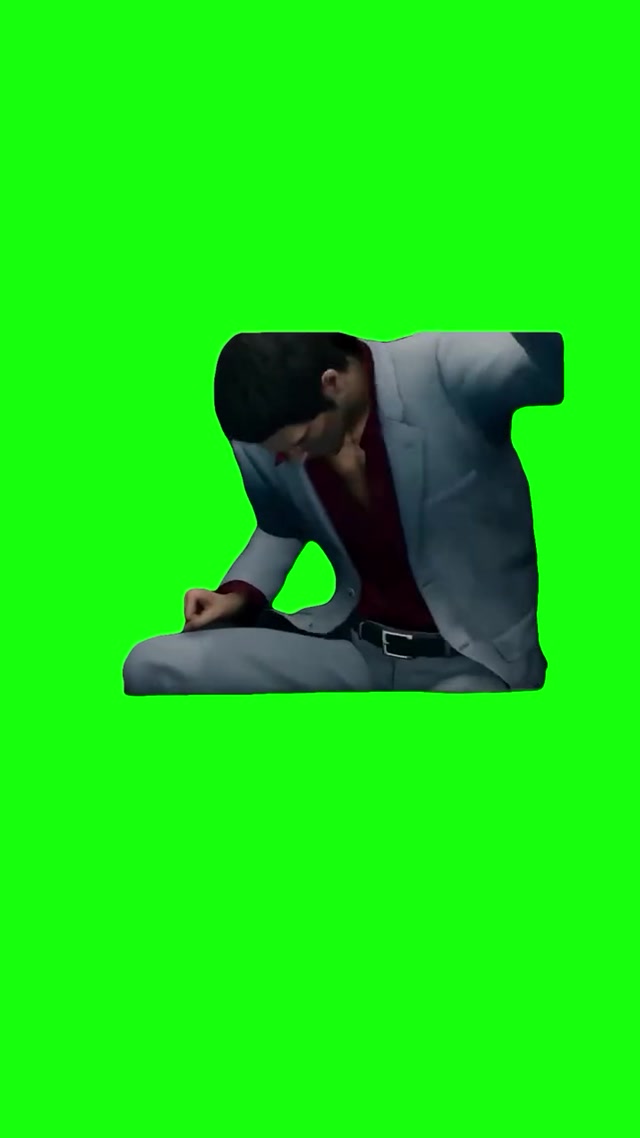 Kazuma Kiryu Slams Desk and Leaves meme template blank