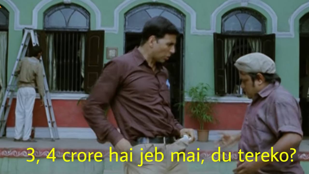 3, 4 Crore Hai Jeb Mai meme template blank