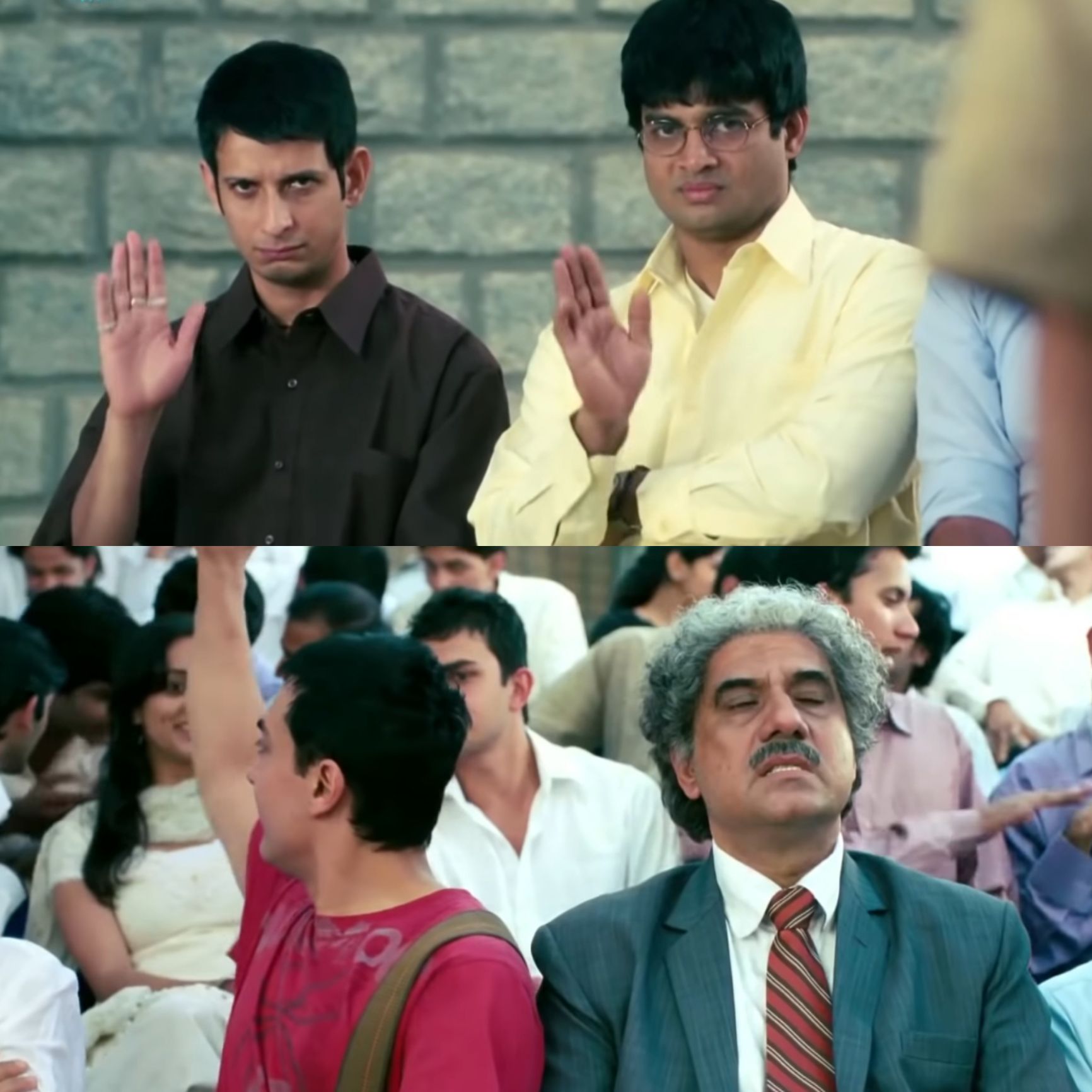3 Idiots Group Photo meme template blank - image format