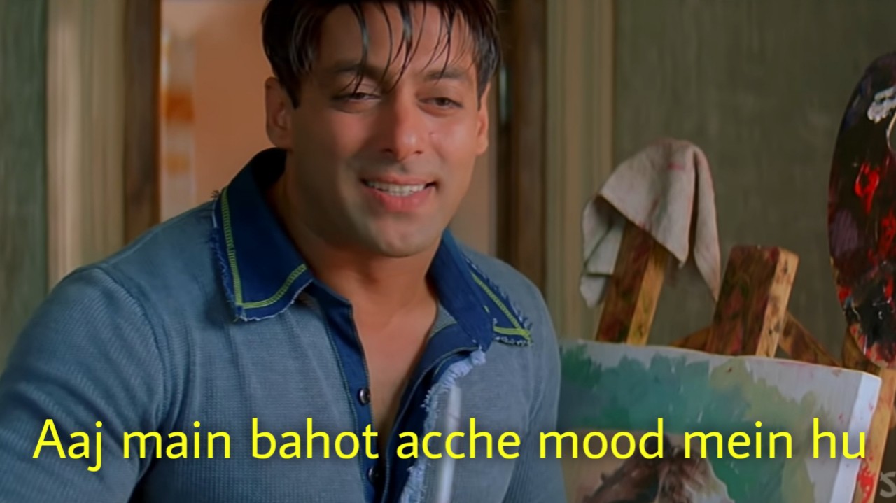 Aaj Main Bahot Acche Mood Mein Hu meme template blank