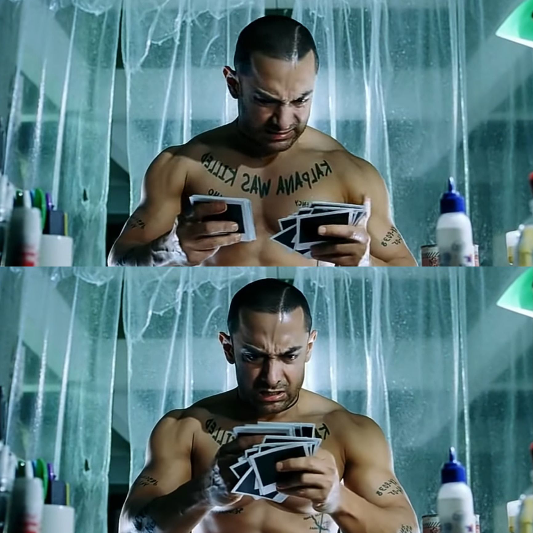 Aamir Khan Ghajini meme template blank - image format