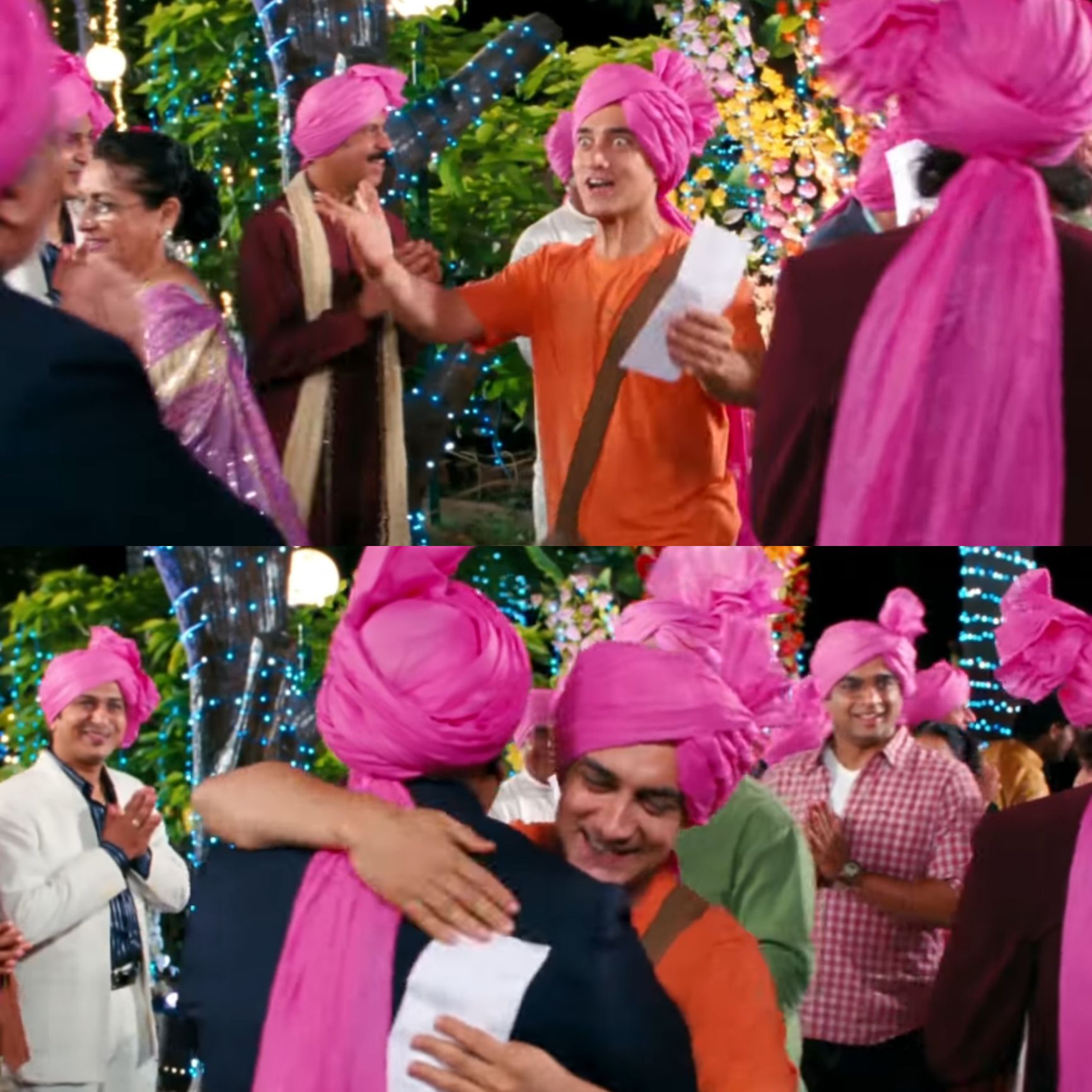 Aamir Khan Wedding Hug meme template blank - image format