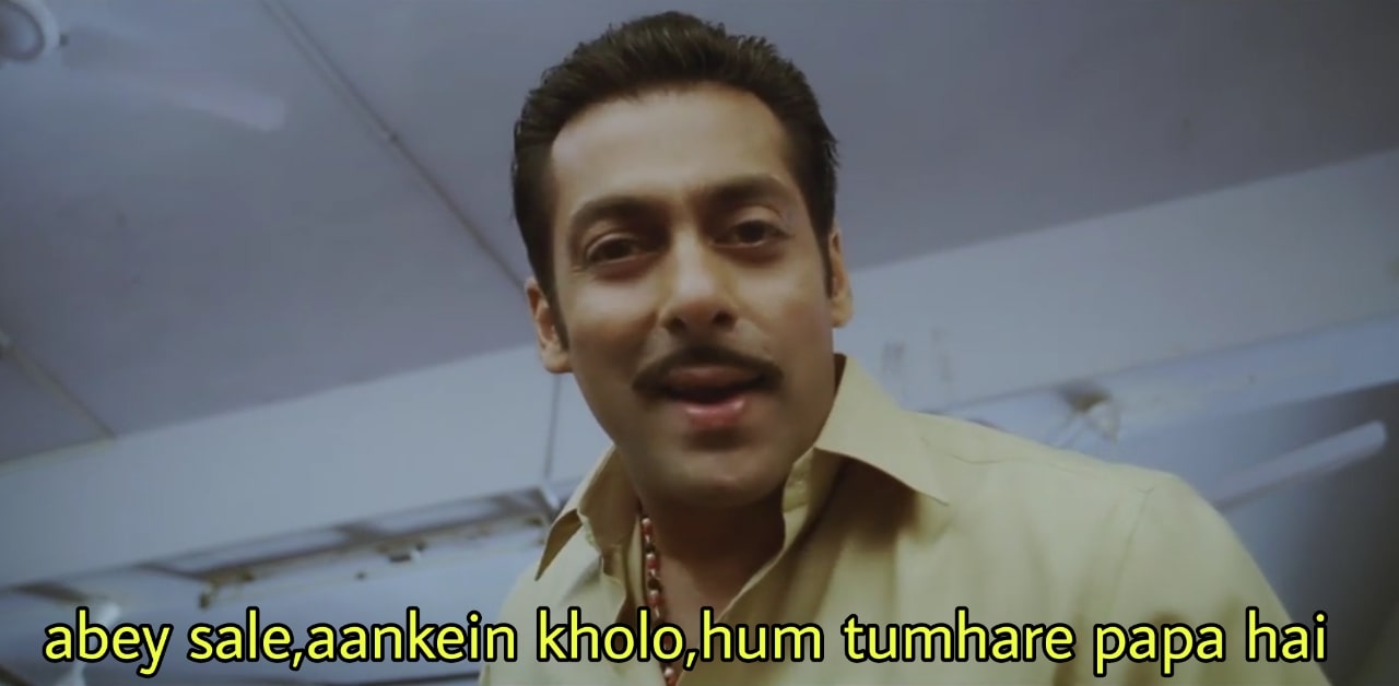 Abey Saale Aankhein Kholo meme template blank