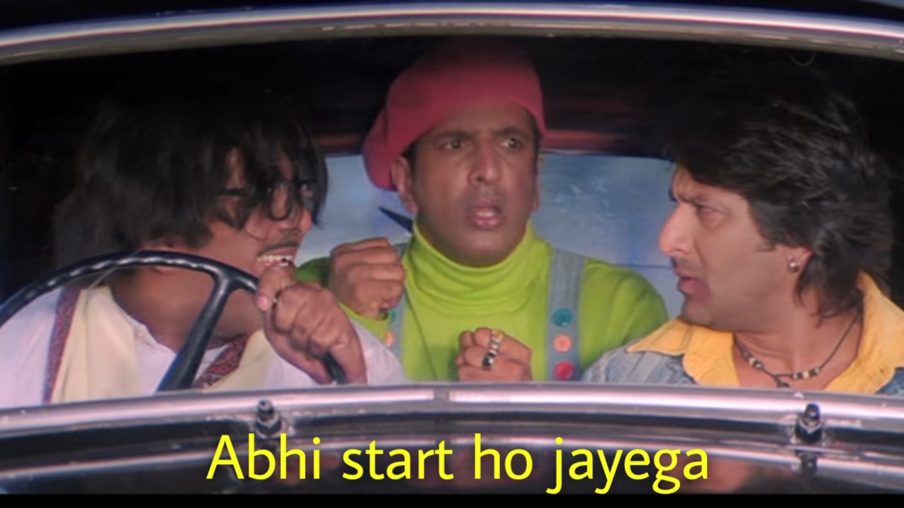 Abhi Start Ho Jayega meme template blank