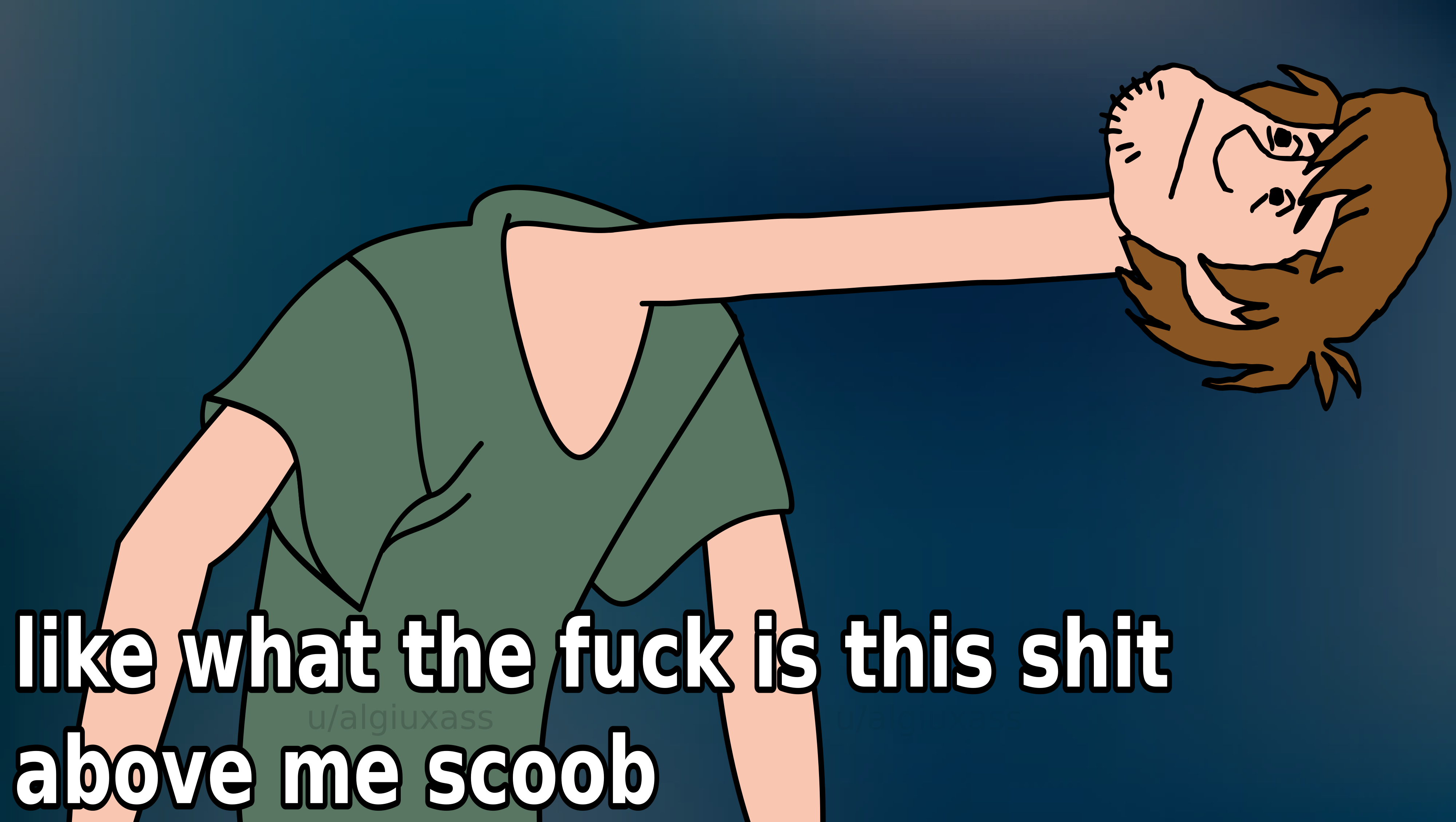 Above Me Scoob meme template blank - image format