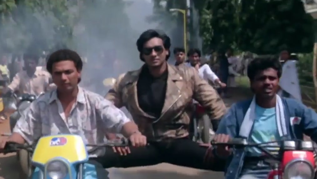 Ajay Devgn Bike Split meme template blank