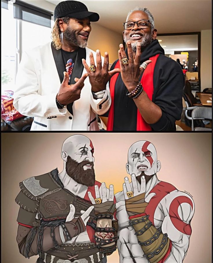 Aki & Kratos Ring Flex meme template blank