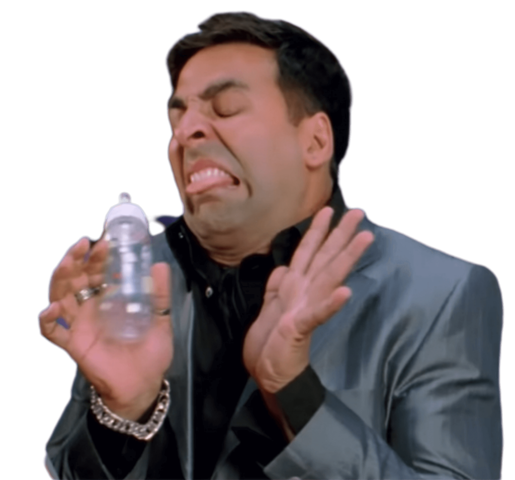 Akshay Kumar Milk Bottle Reaction meme template variant 1