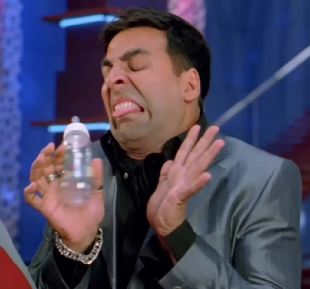 Akshay Kumar Milk Bottle Reaction meme template variant 2
