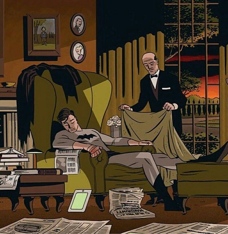 Alfred Tucking Sleeping Batman meme template blank - image format