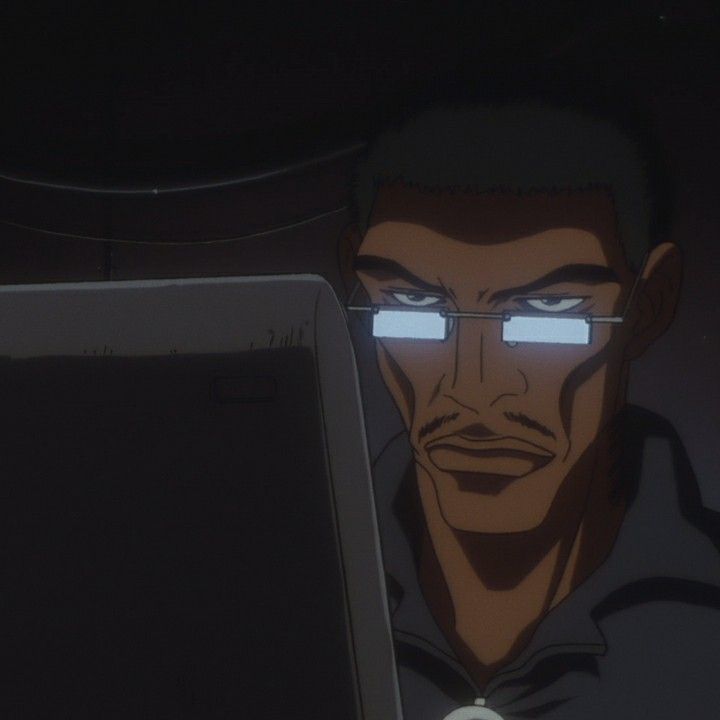Anime Hacker Glasses Glare meme template blank - image format