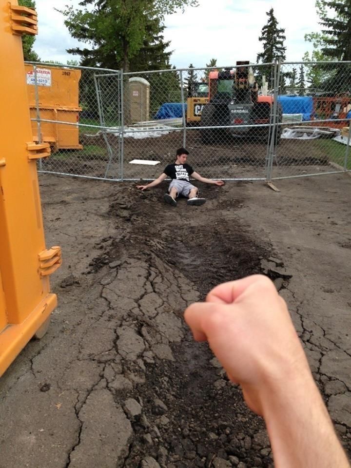 Anime Punch Real-World Crater meme template blank