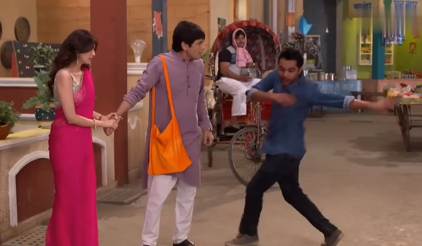 Anita Dragging Vibhuti vs. Yaadram Ka Launda meme template blank