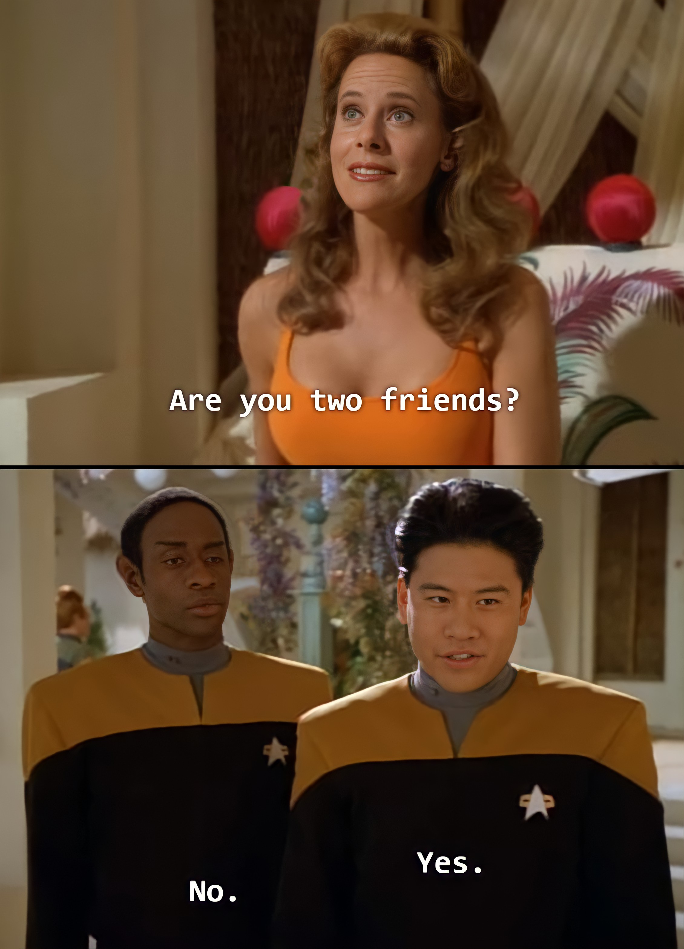 Are You Two Friends? meme template blank - image format