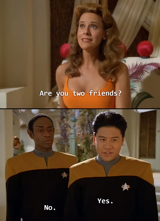 Are You Two Friends? meme template blank