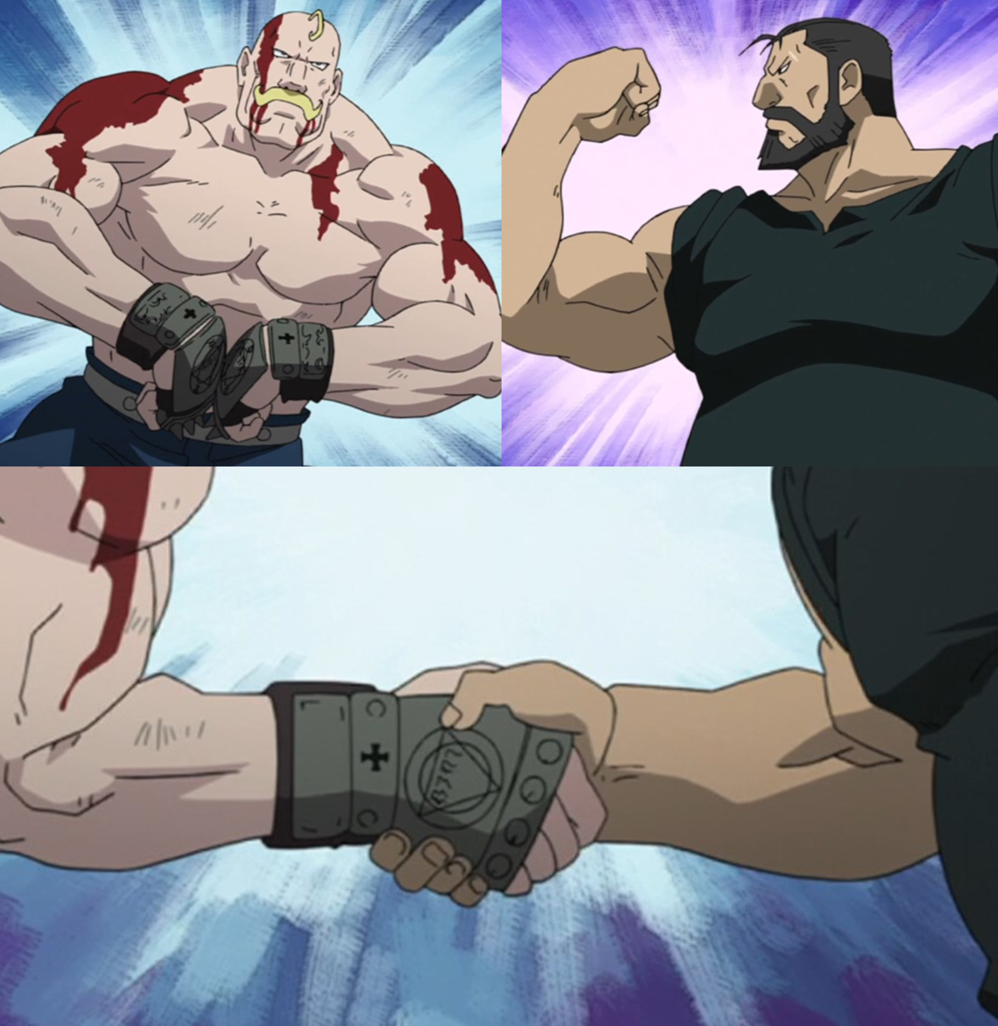 Armstrong and Sig Handshake meme template blank - image format