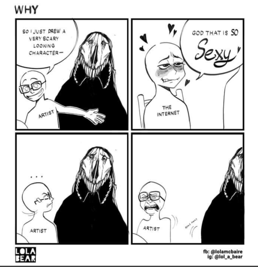Artist vs. The Internet Scary Character meme template blank - image format