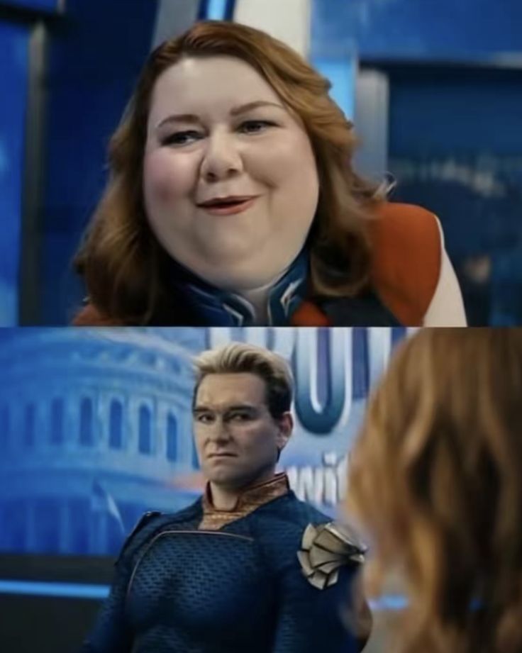 Ashley Yapping to Homelander meme template blank