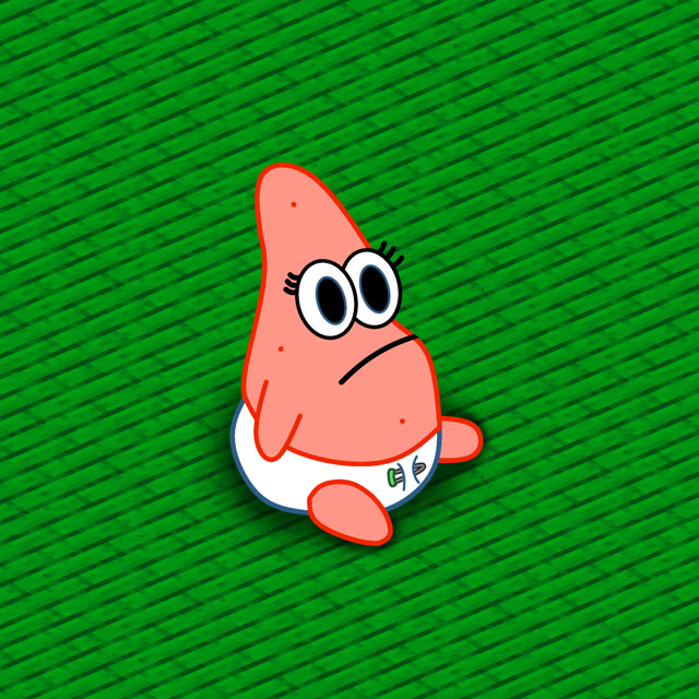 Baby Patrick Pixel Floor meme template blank