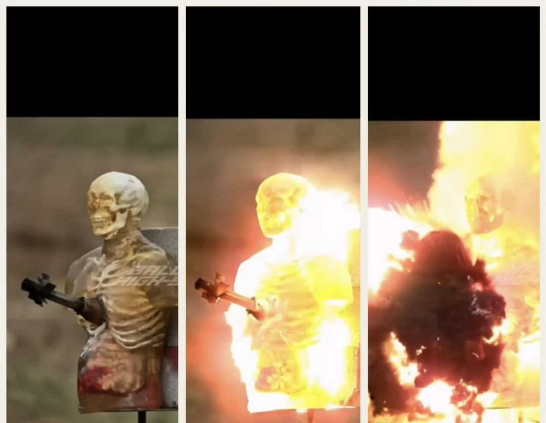 Ballistic Dummy Exploding Arrow meme template blank
