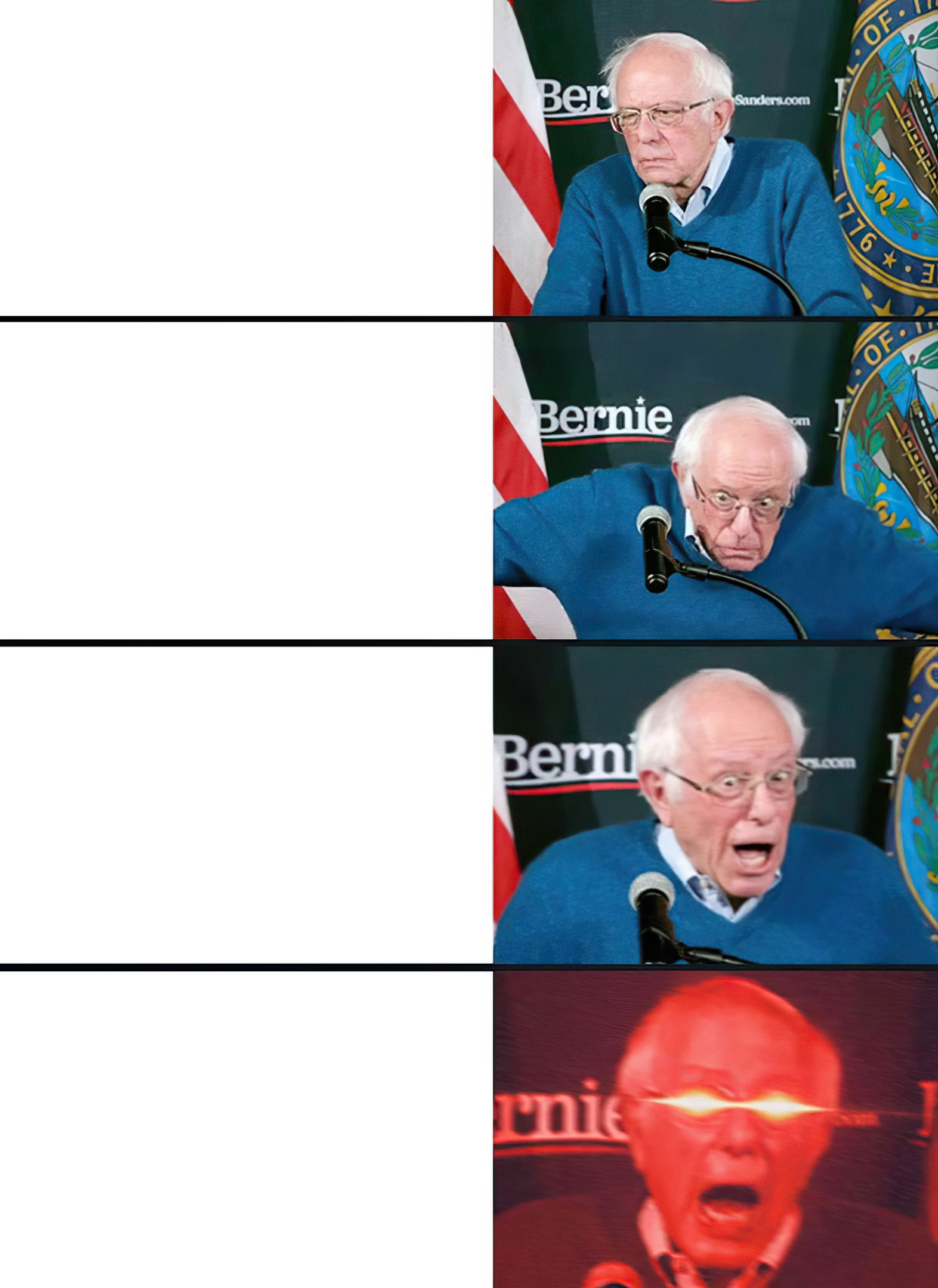 Bernie Sanders Hype meme template blank - image format