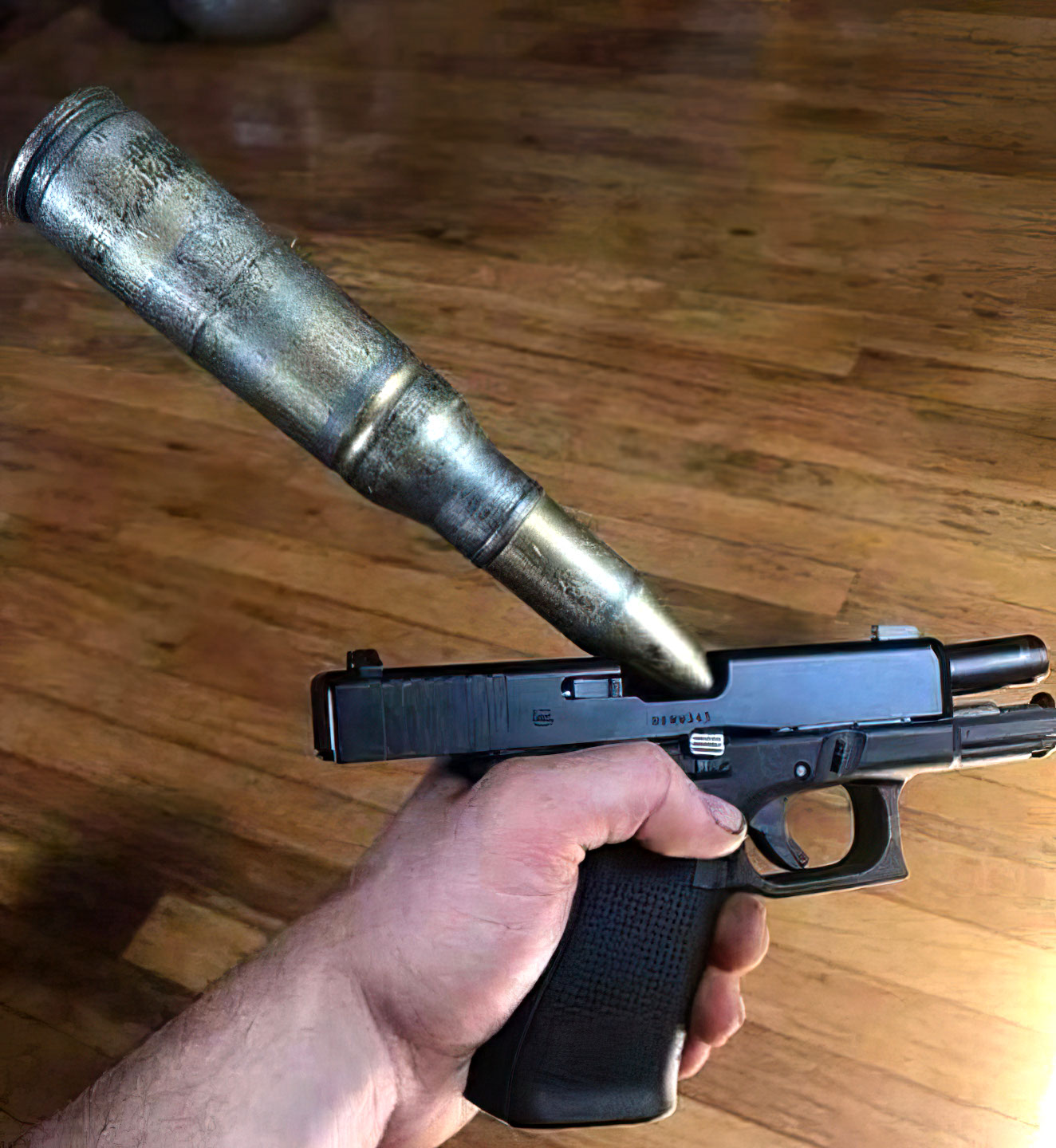 Big Bullet, Small Gun meme template blank - image format