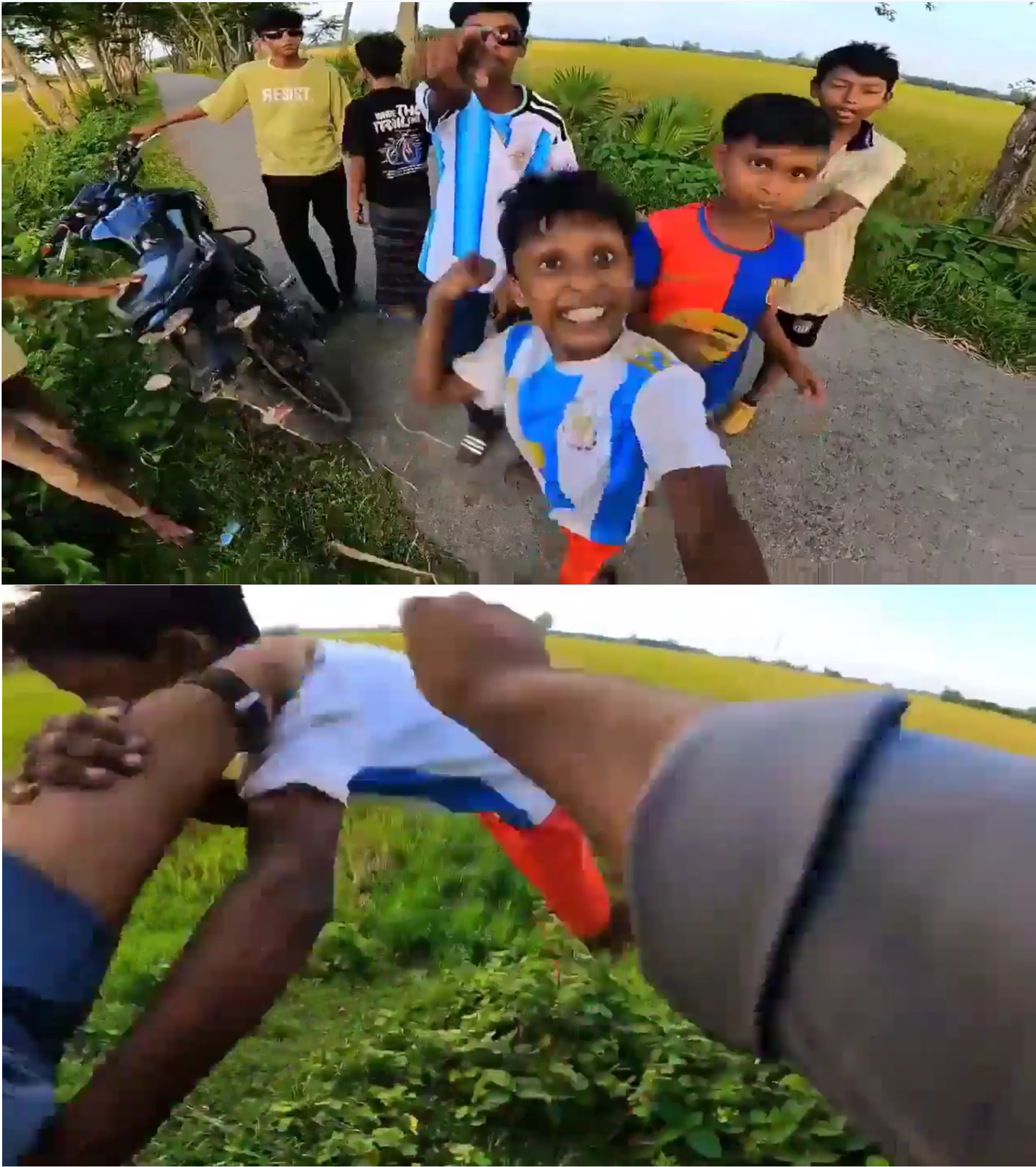 Biker Throwing Kid into Bush meme template blank - image format
