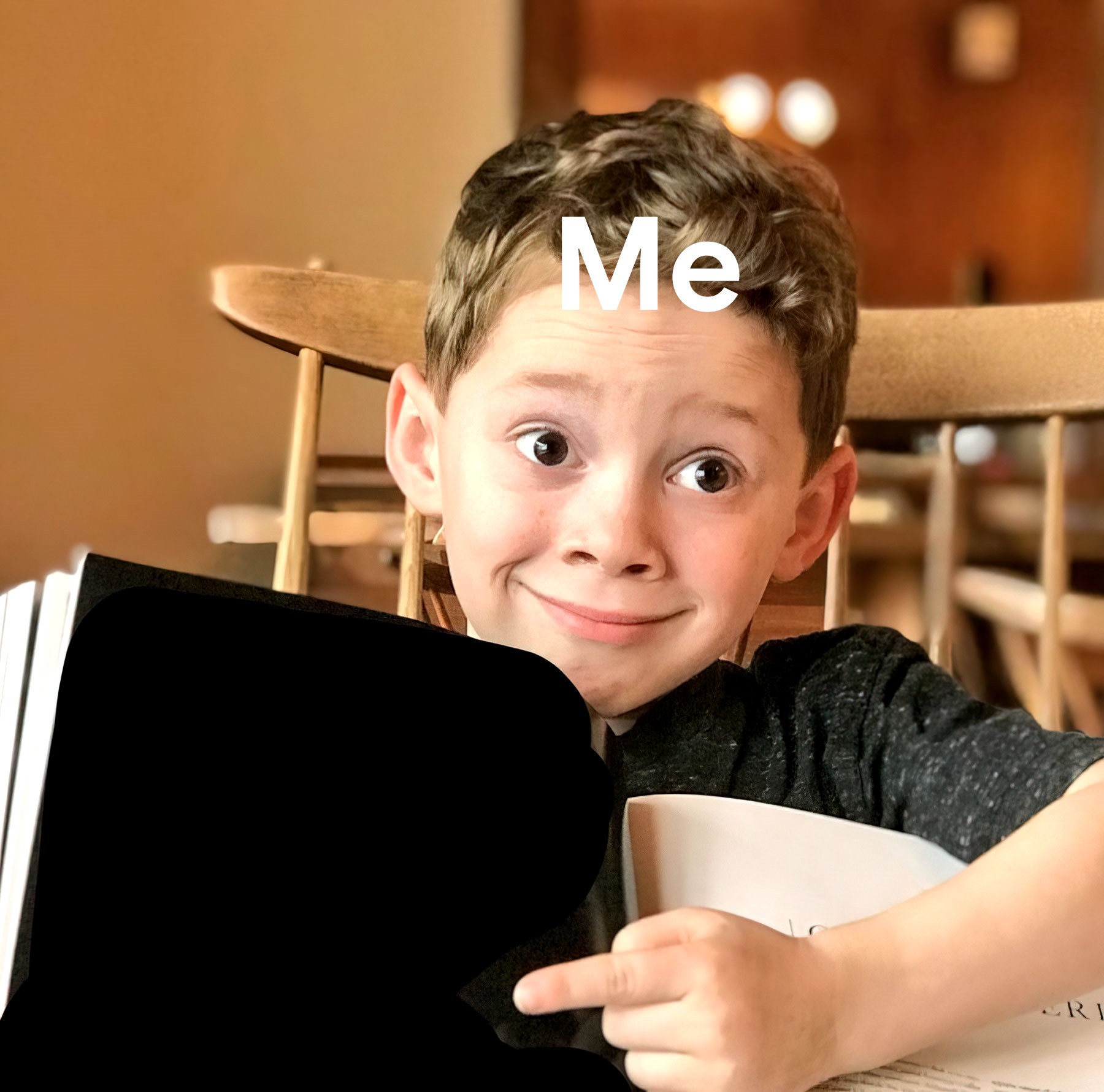Boy Pointing At Book meme template blank - image format