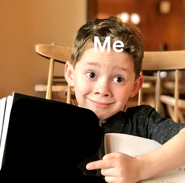 Boy Pointing At Book meme template blank