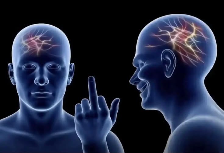 Brain link Flip-Off meme template blank