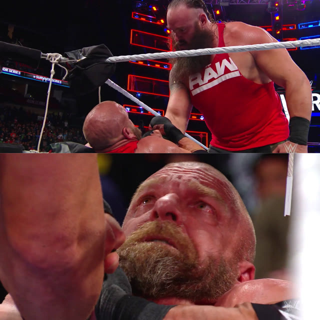 Braun Strowman Choking Triple H meme template blank