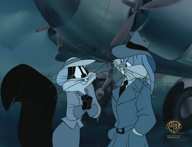 Bugs Bunny & Penelope Pussycat Airplane Scene meme template blank