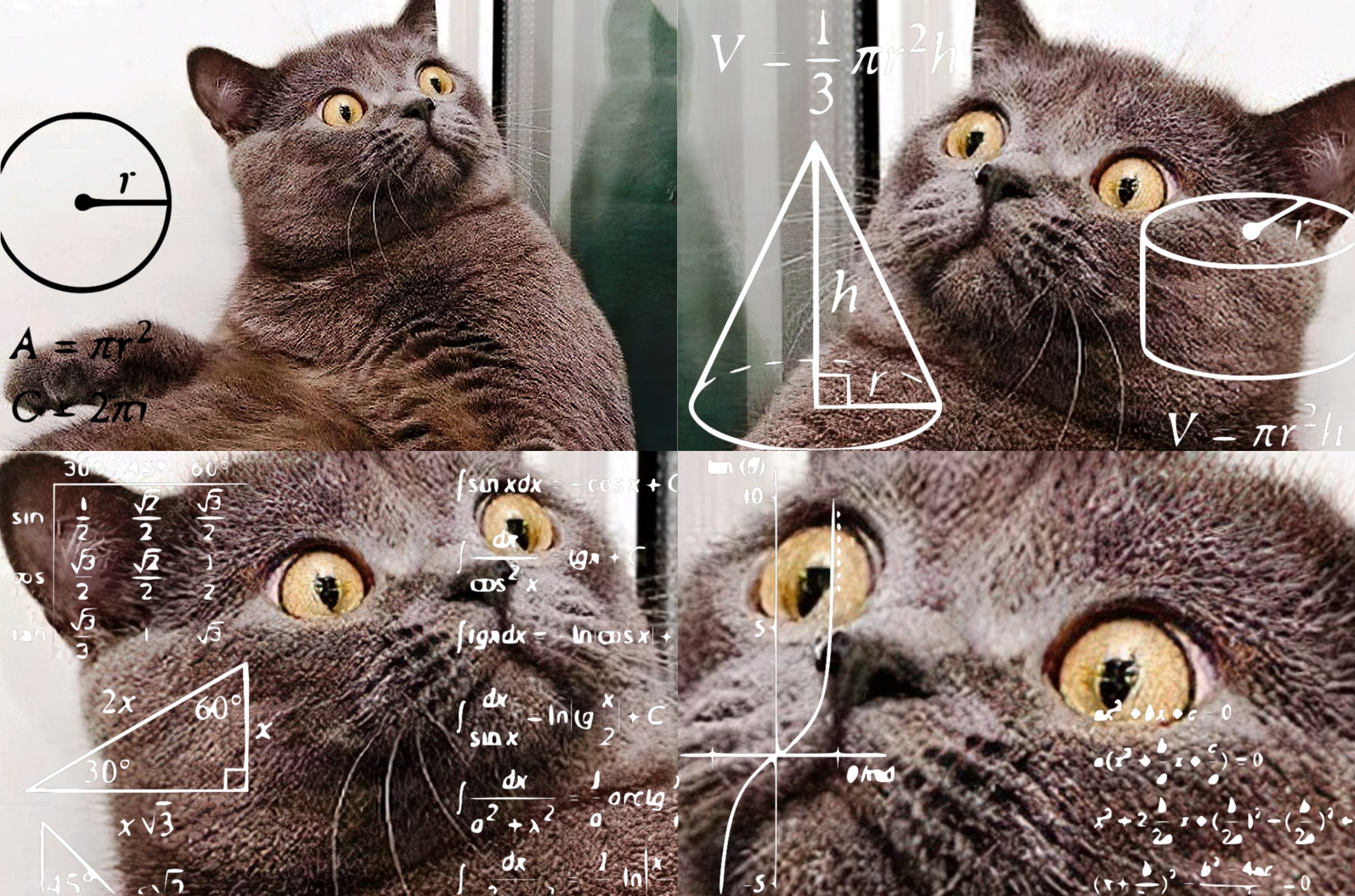 Calculating Cat meme template blank - image format
