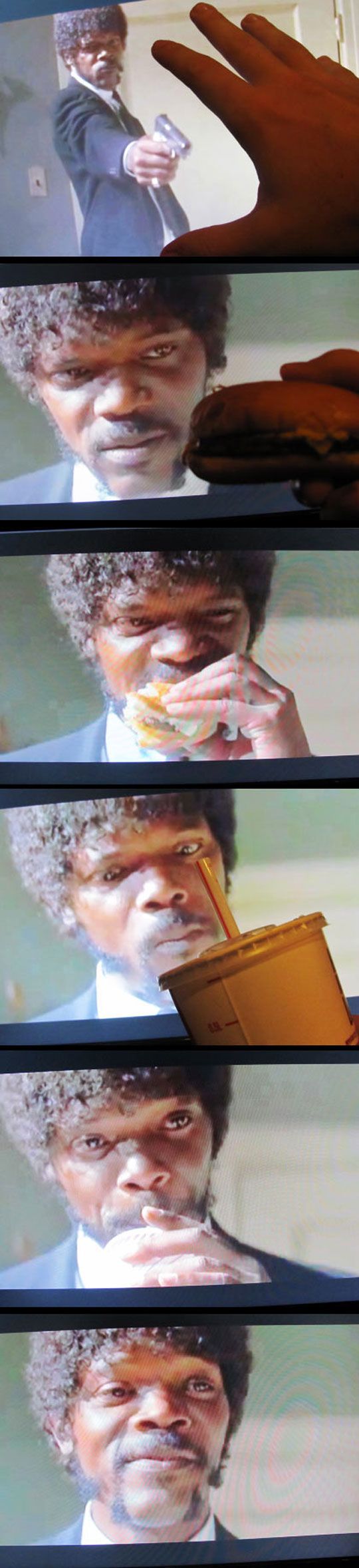 Calming Jules Winnfield meme template blank
