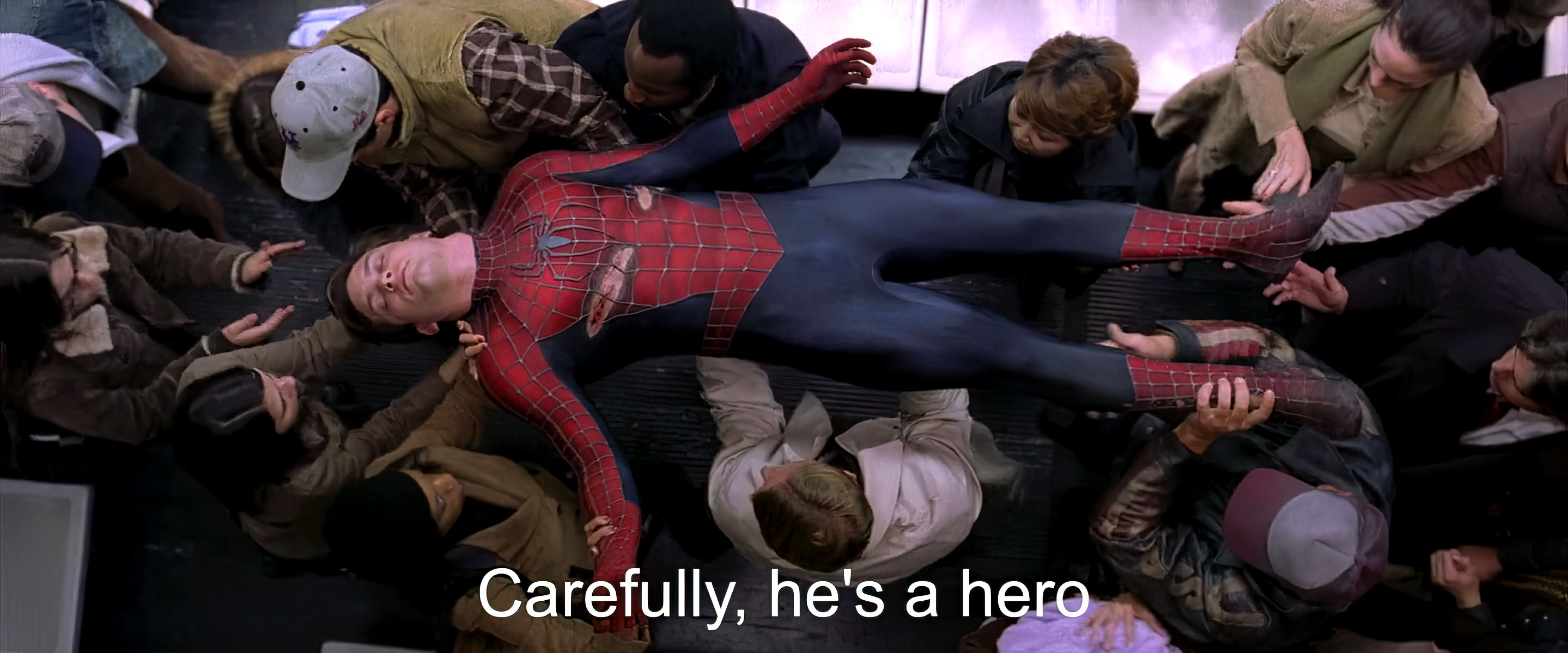 Carefully, He's a Hero meme template blank - image format