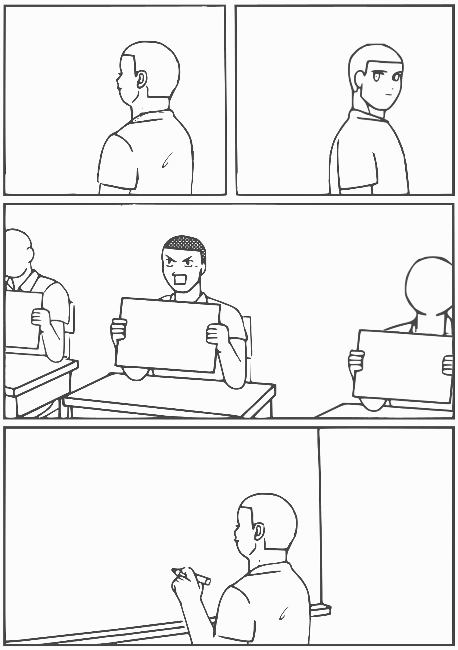 Cheating in Class meme template blank - image format