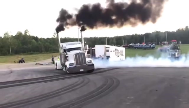 Coal-Rolling Semi-Truck Drift meme template blank
