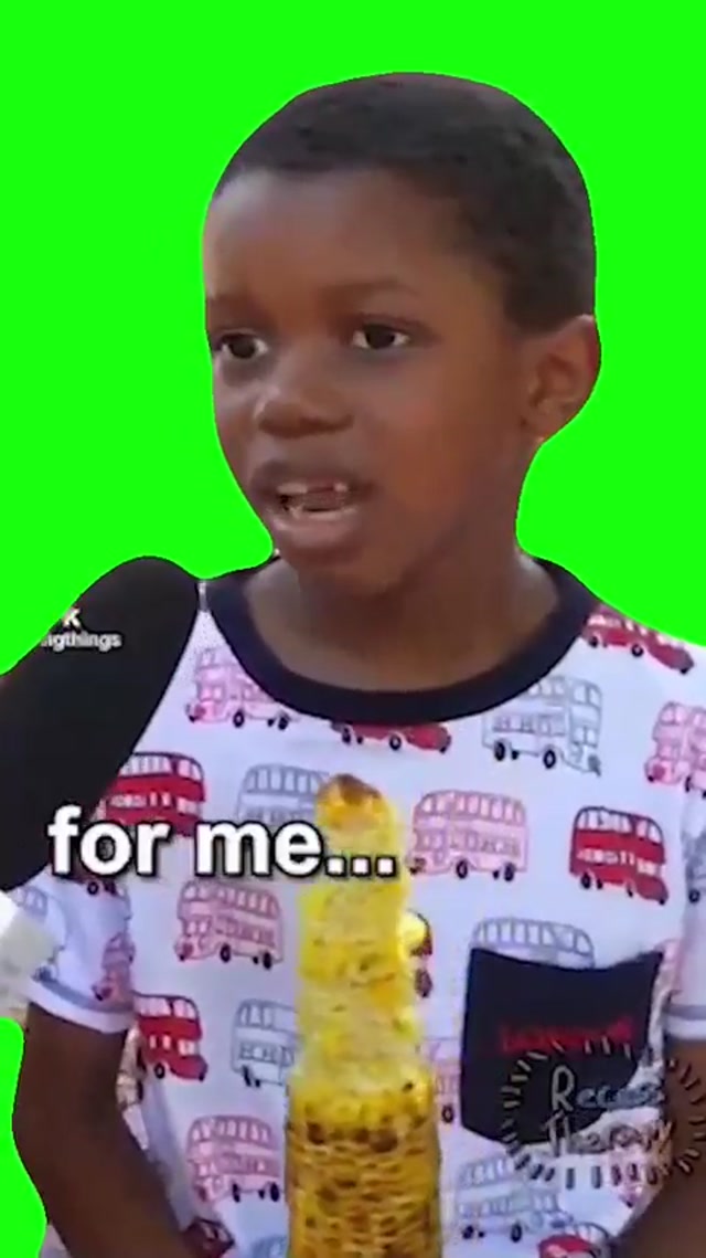 Corn kid green screen meme template blank