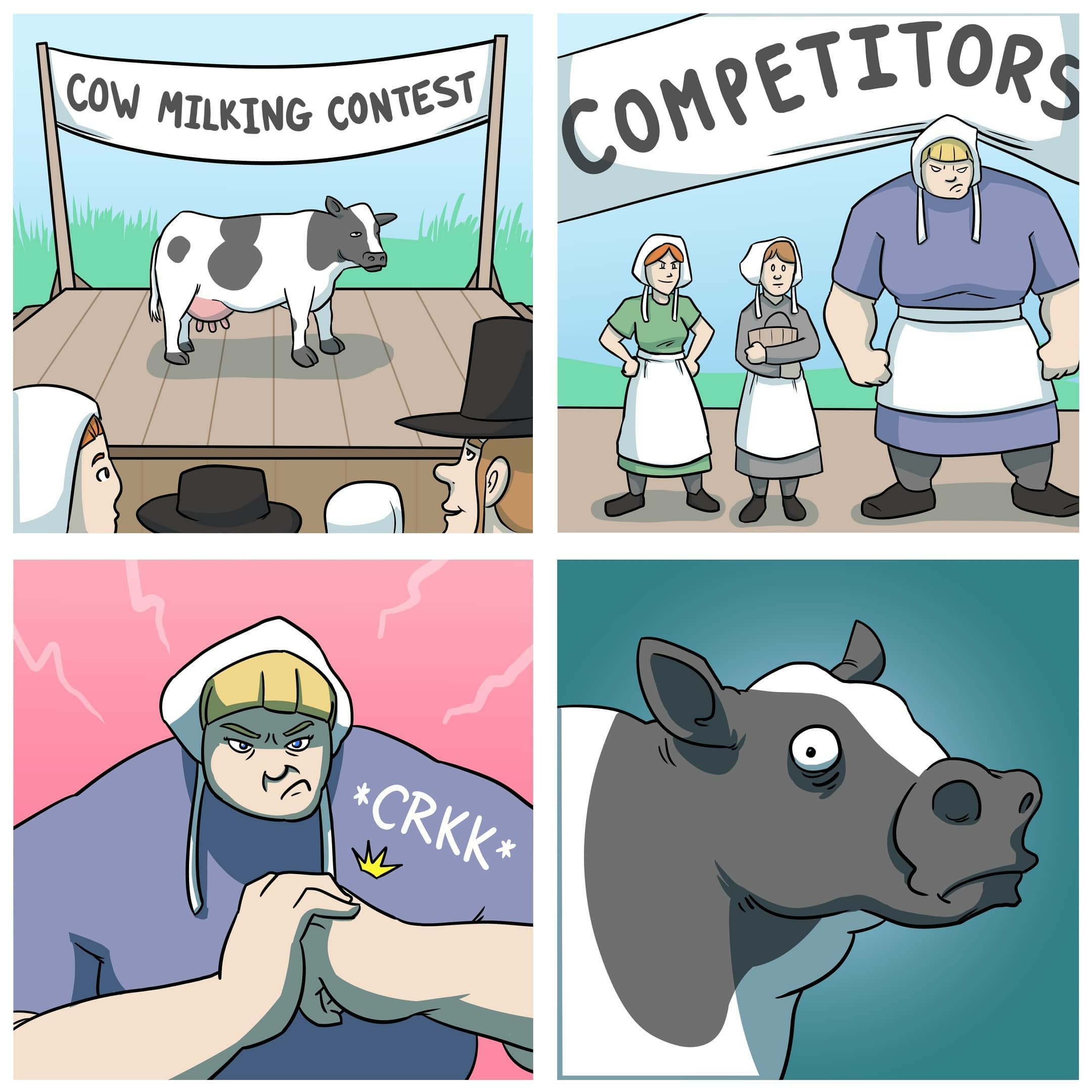 Cow Milking Contest meme template blank - image format