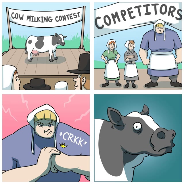 Cow Milking Contest meme template blank