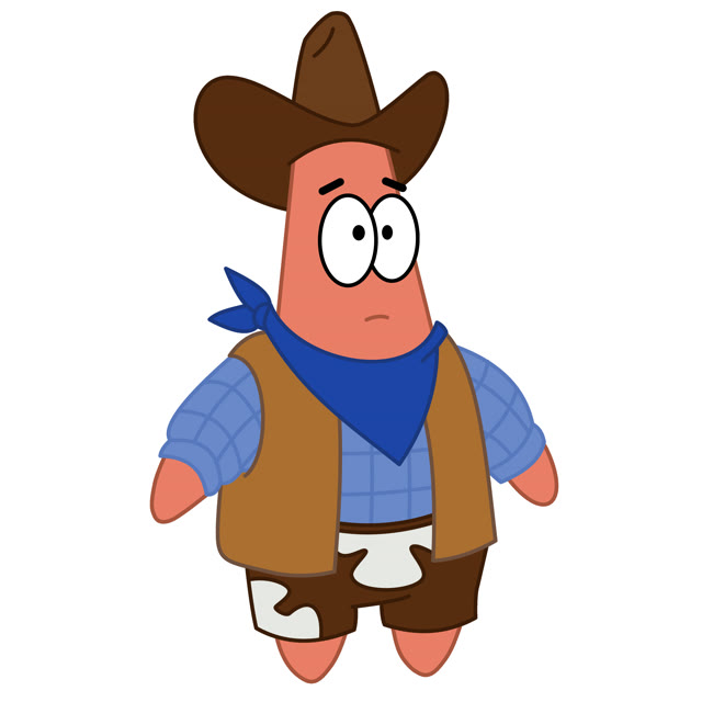 Cowboy Patrick meme template blank
