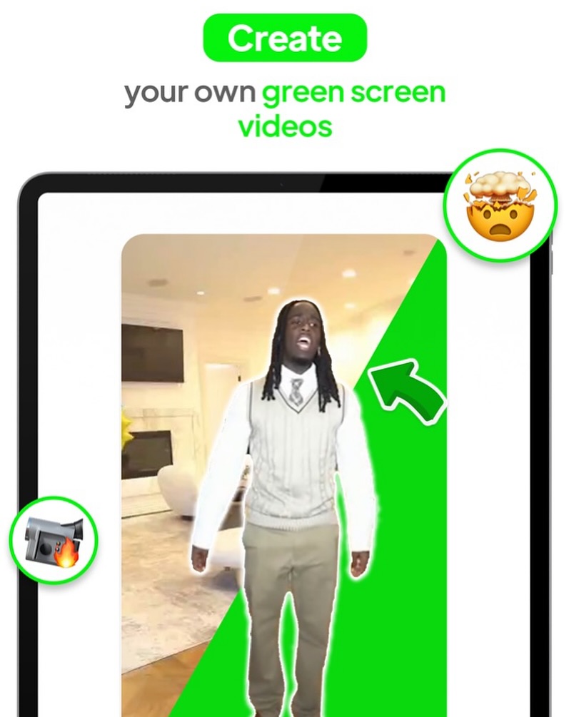 Create your own green screen videos with 1 click using Green Screen Things. meme template blank - Green Screen format