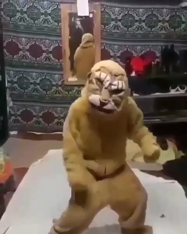 Creepy Bootleg Lion Costume meme template blank