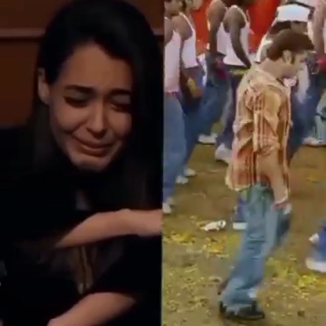 Crying Girl vs. Salman Khan Dancing meme template blank