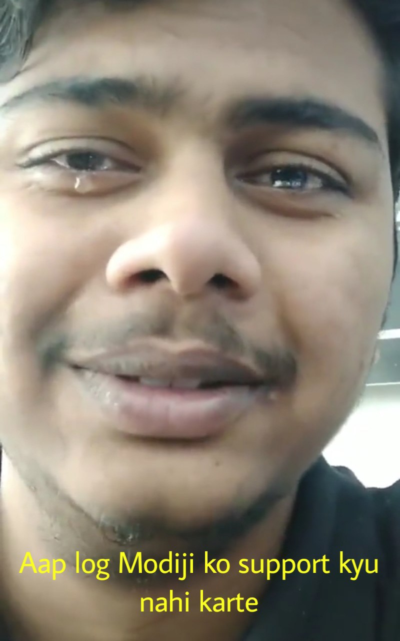 Crying Modiji Supporter meme template blank