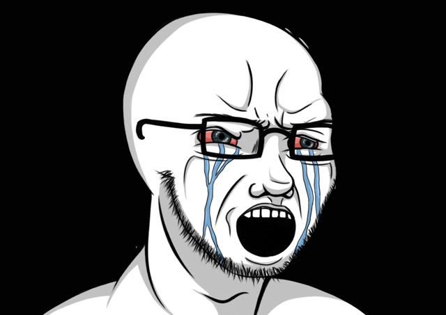 Crying Soyjak meme template blank