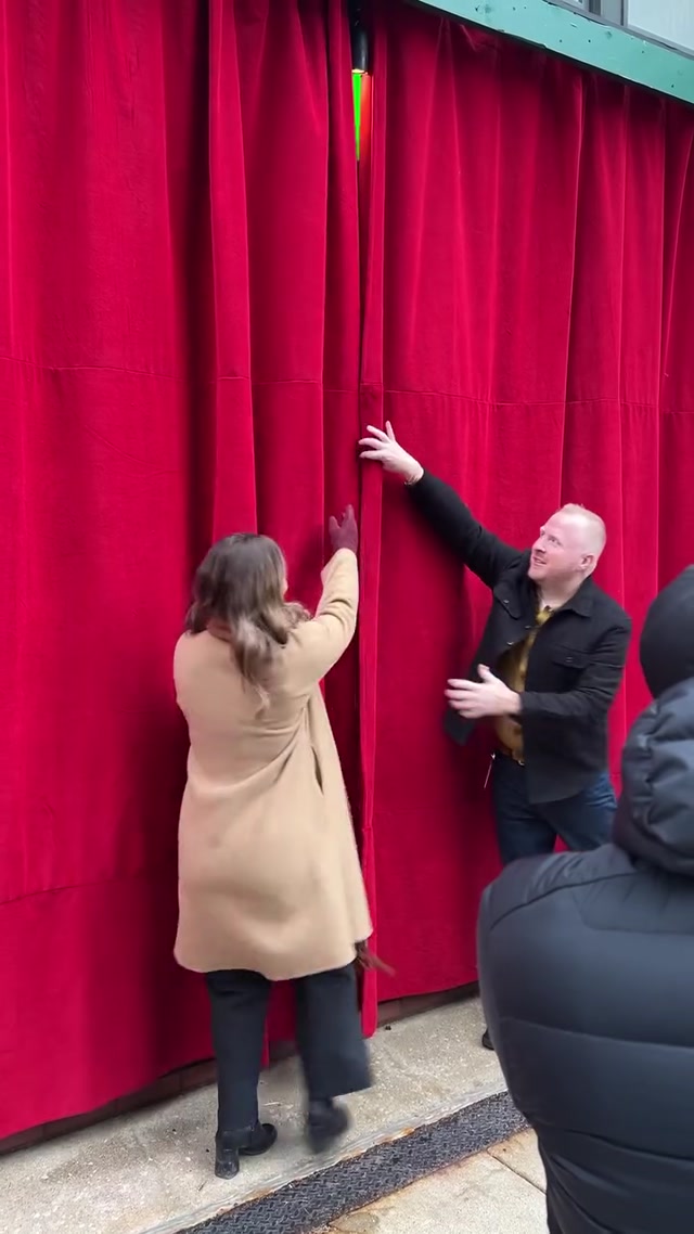 Curtain Reveal meme template blank