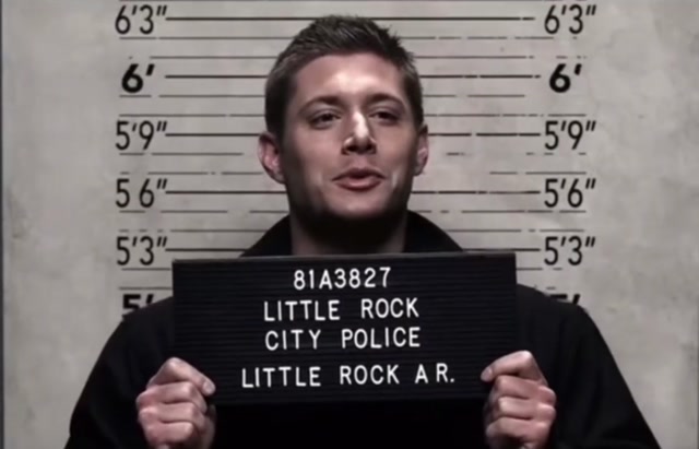 Dean Winchester Mugshot meme template blank